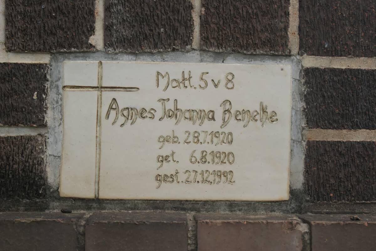BENEKE Agnes Johanna 1920-1992