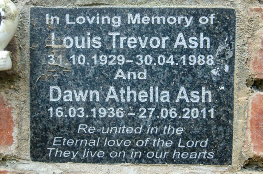 ASH Louis Trevor 1929-1988 &amp; Dawn Athella 1936-2011