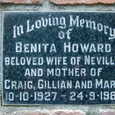 HOWARD Benita 1927-1987