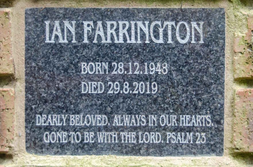 FARRINGTON Ian 1948-2019