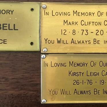 CAMPBELL Des :: CAMPBELL Mark Clifton 1973-1992 :: CAMPBELL Kirsty Leigh 1976-1998 :: CAMPBELL Timmy