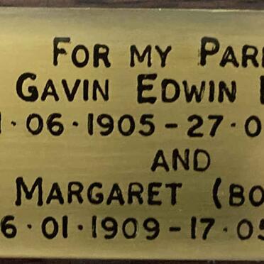 HAYLER Gavin Edwin 1905-1990 & Eva Margaret DONEY 1909-1986