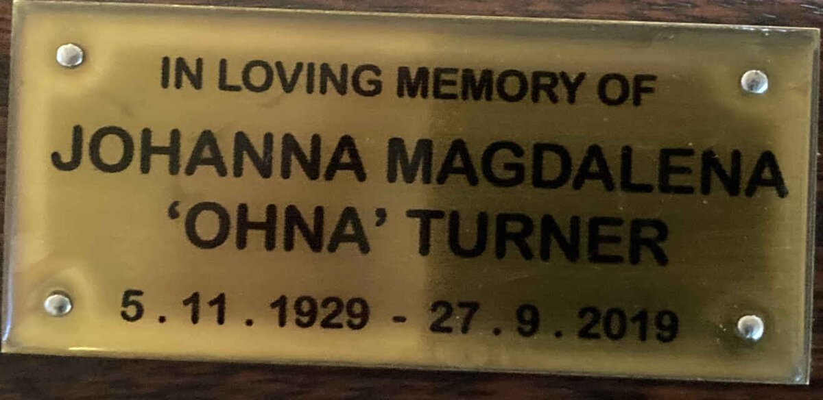 TURNER Johanna Magdalena 1929-2019