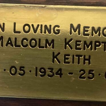 KEITH Malcolm Kempthorne 1934-2007