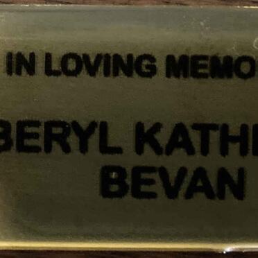 BEVAN Beryl Kathleen