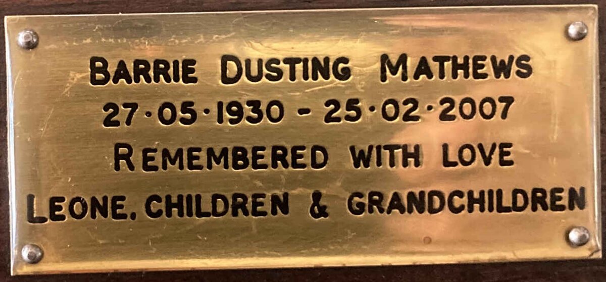 MATHEWS Barrie Dusting 1930-2007