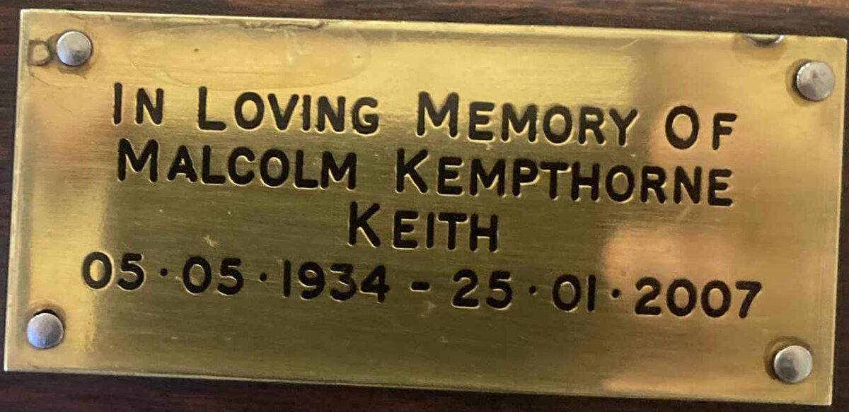 KEITH Malcolm Kempthorne 1934-2007