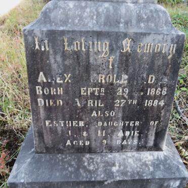 ADIE Alex Croll 1866-1884 :: ADIE Esther 