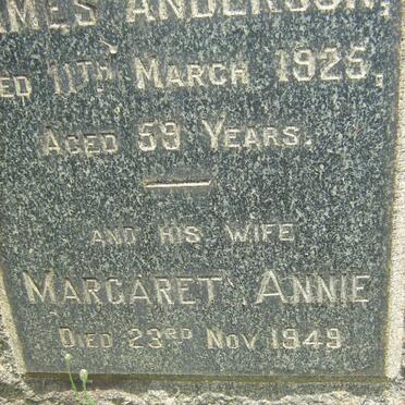 ANDERSON James -1925 &amp; Margaret Annie -1949