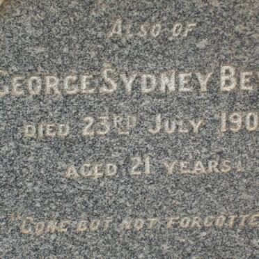 BEVIS William Henry 1847-1906 &amp; Jane Elizabeth -1916 :: BEVIS George Sydney -1907 