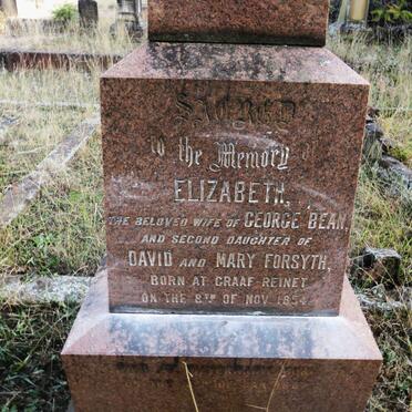 BEAN Elizabeth nee FORSYTH 1854-1882