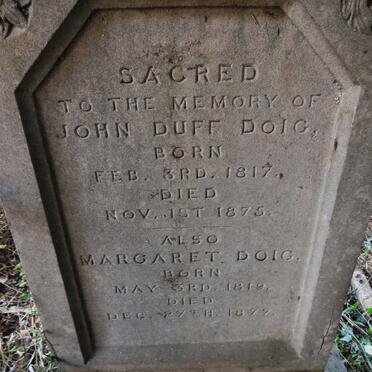 DOIG John Duff 1817-1875 & Margaret 1819-1877