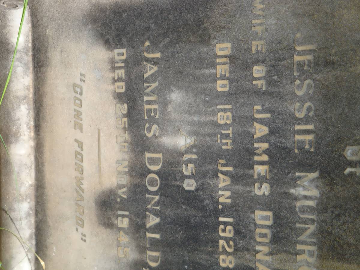 DONALD James -1945 &amp; Jessie MUNRO -1928