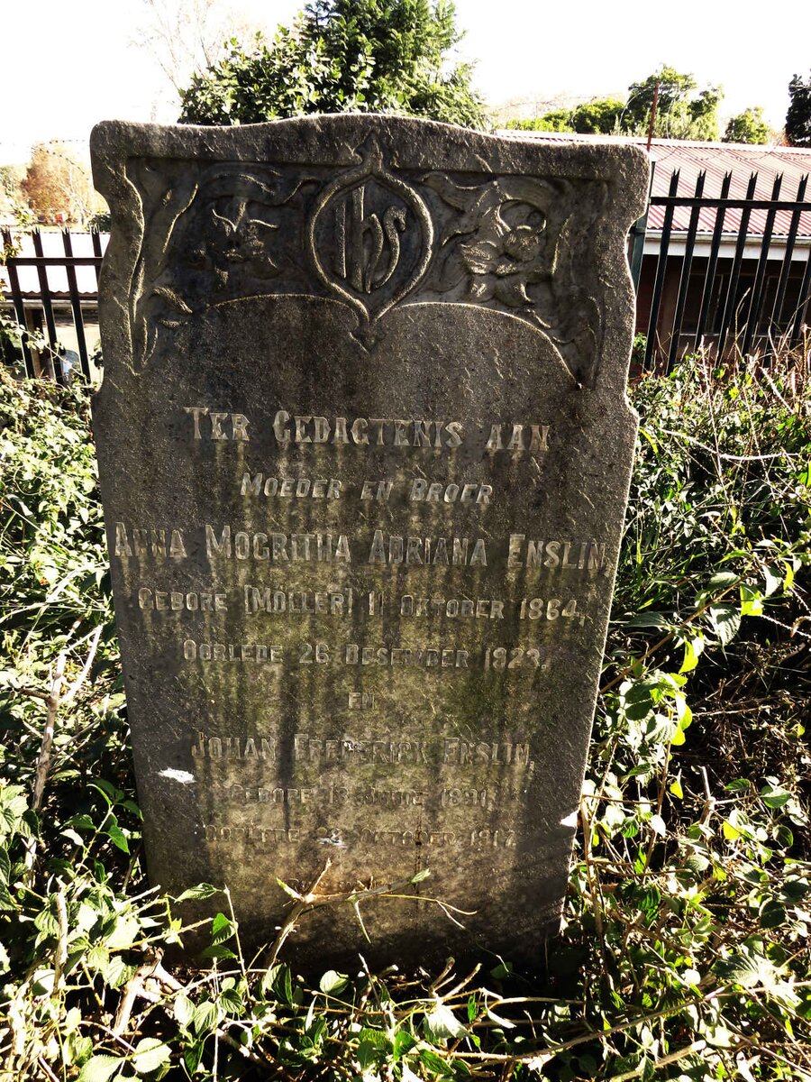 ENSLIN Anna Mogritha Adriana nee MOLLER 1864-1923 :: ENSLIN Johan Frederick 1891-1912
