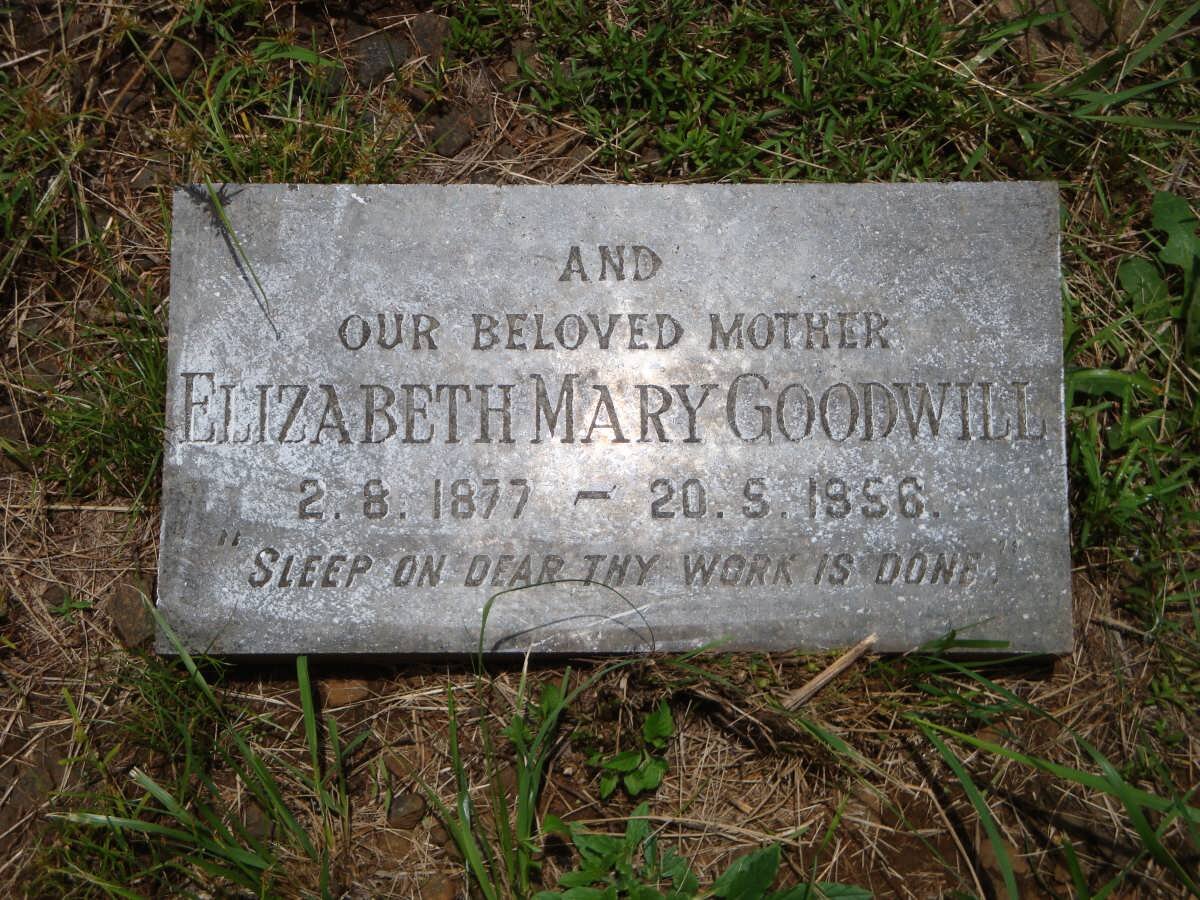 GOODWILL Elizabeth Mary 1877-1956