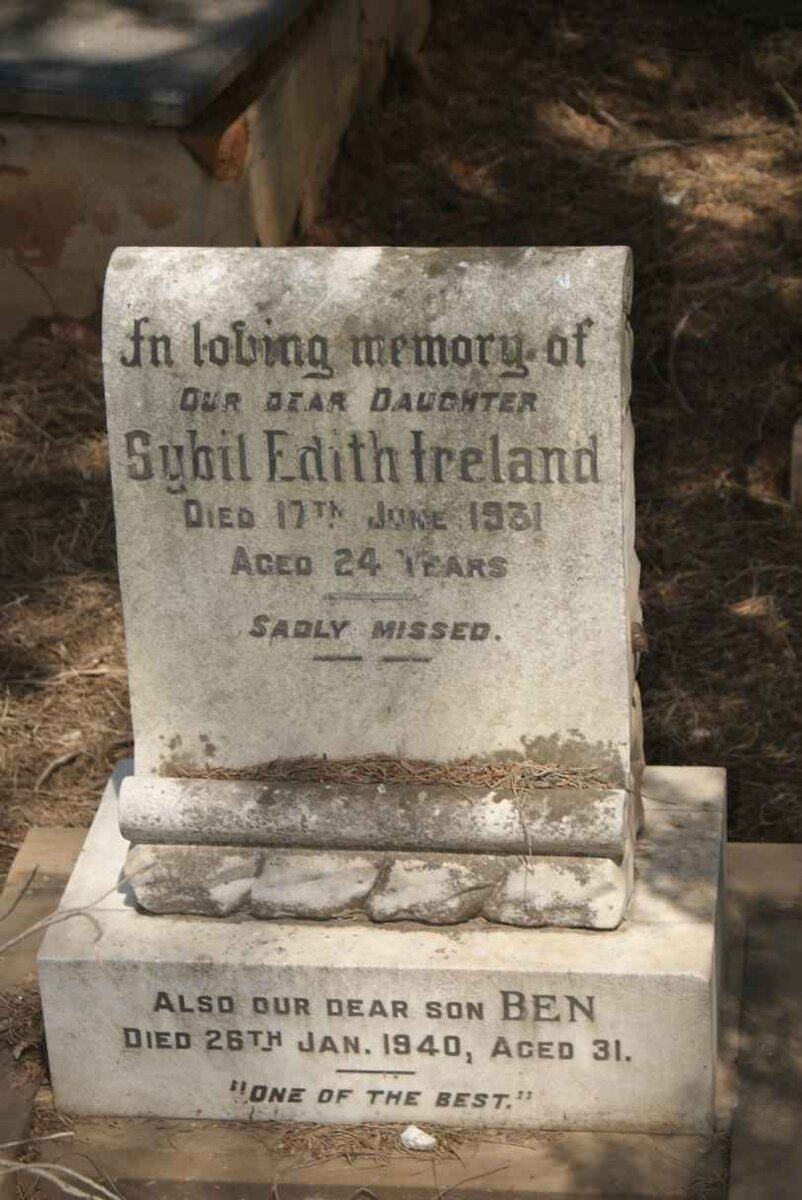 IRELAND Sybil Edith -1931 :: IRELAND Ben -1940