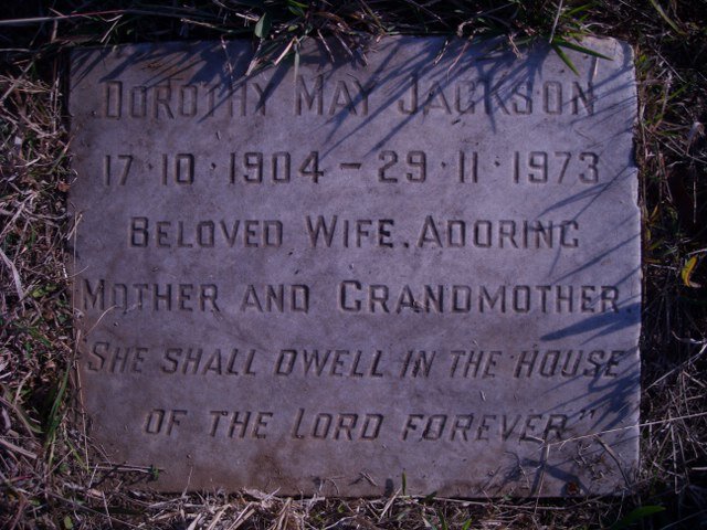 JACKSON Dorothy May 1904-1973