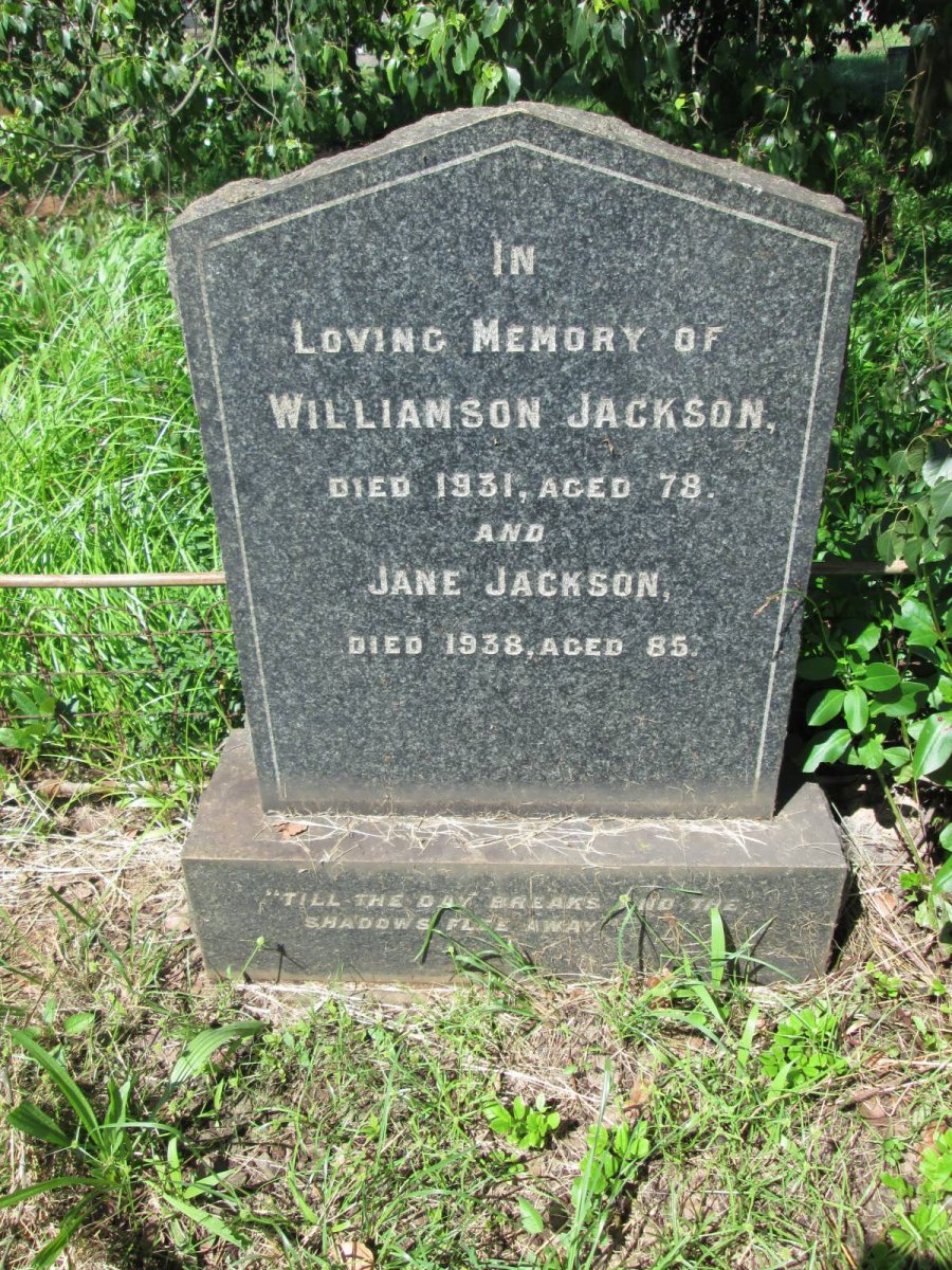 JACKSON Williamson -1931 &amp; Jane -1938