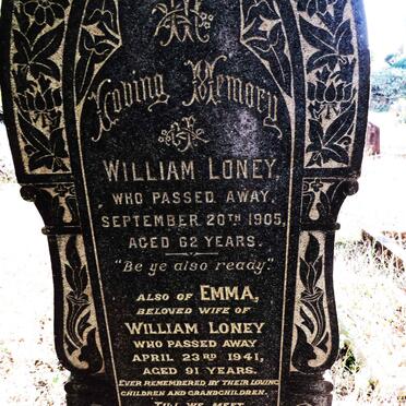 LONEY William -1905 & Emma -1941