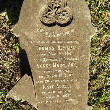 NEWMAN Thomas -1904 :: NEWMAN Agnes Mary Ann -1903 :: NEWMAN Kate Alice -1902