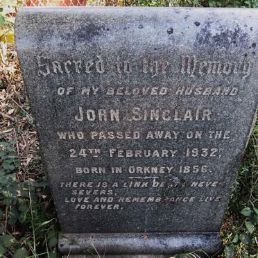 SINCLAIR John 1856-1932