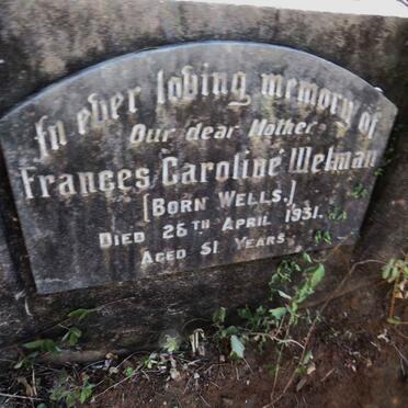 WELMAN Frances Caroline nee WELLS -1931