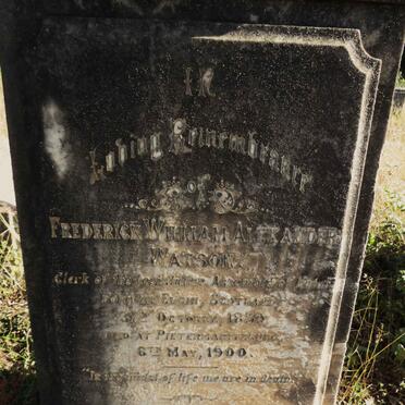 WATSON Frederick William Alexander 1859-1900