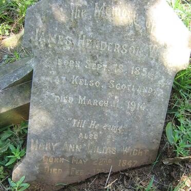 WIGHT James Henderson 1854-1914 &amp; Mary Ann Lilias 1847-