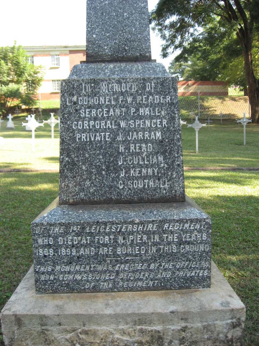 7. 1st Leicestershire Regiment who died at Fort Napier