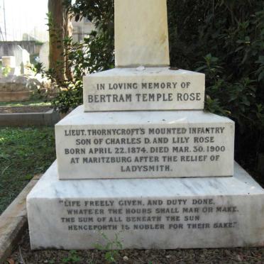 ROSE Bertram Temple 1874-1900