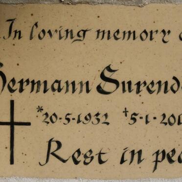 SURENDORFF Herman 1932-2012