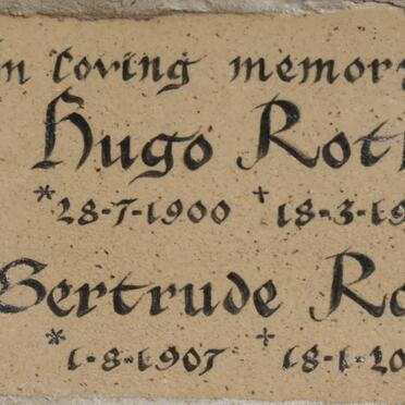 ROTH Hugo 1900-1991 &amp; Gertrude 1907-2005