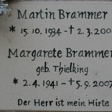 BRAMMER Martin 1934-2000 &amp; Margarete 1941-2007
