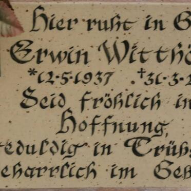 WITTHÖFT Erwin 1937-2009