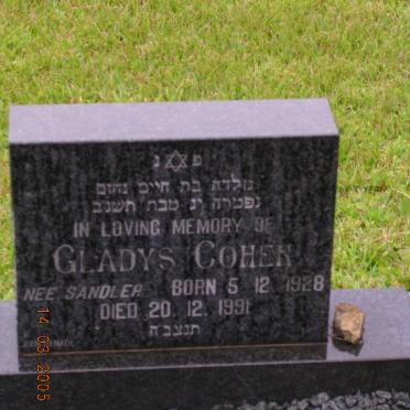 COHEN Gladys nee SANDLER 1928-1991