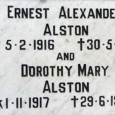 ALSTON Ernest Alexander 1916-1981 & Dorothy Mary 1917-1984