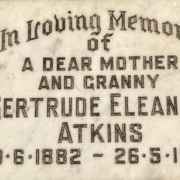 ATKINS Gertrude Eleanor 1882-1971