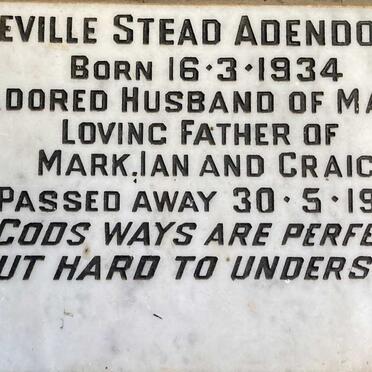 ADENDORFF Neville Stead 1934-1974