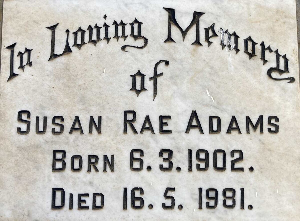ADAMS Susan Rae 1902-1981