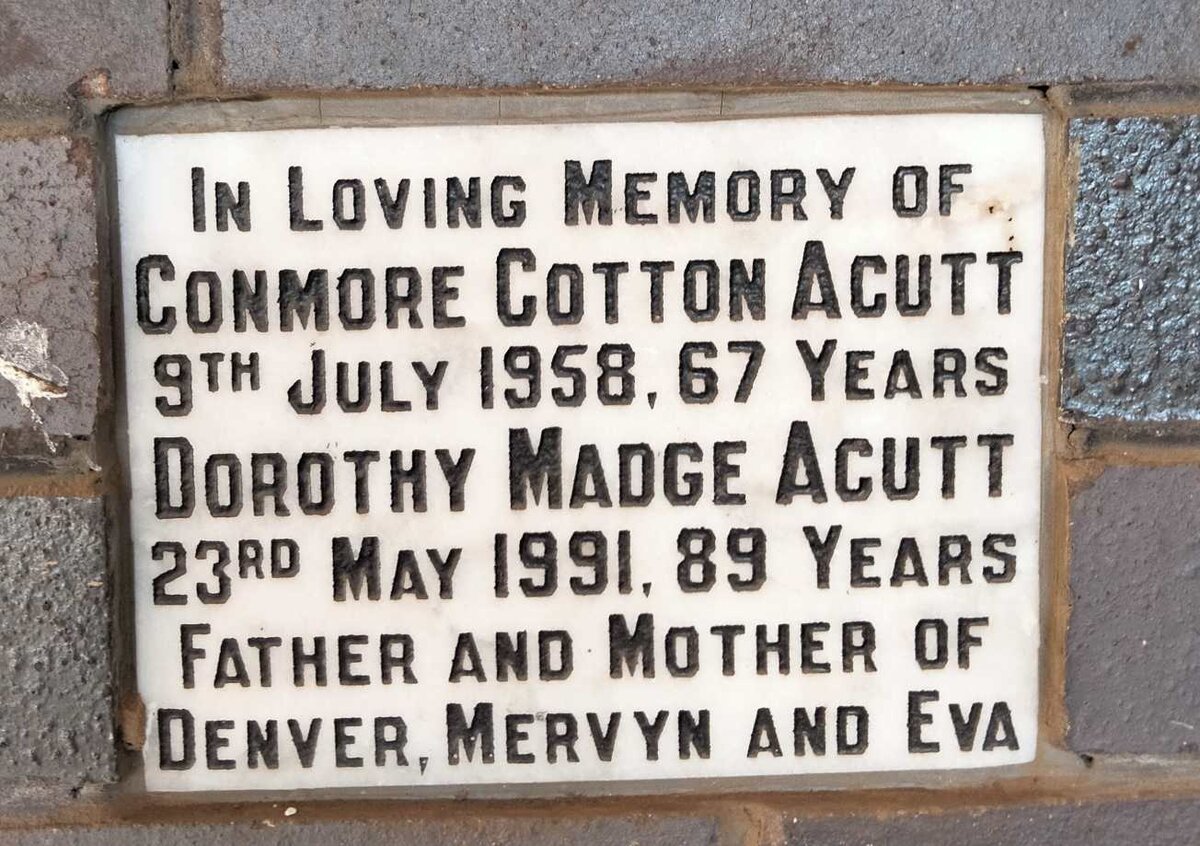 ACUTT Conmore Cotton -1958 & Dorothy Madge -1991