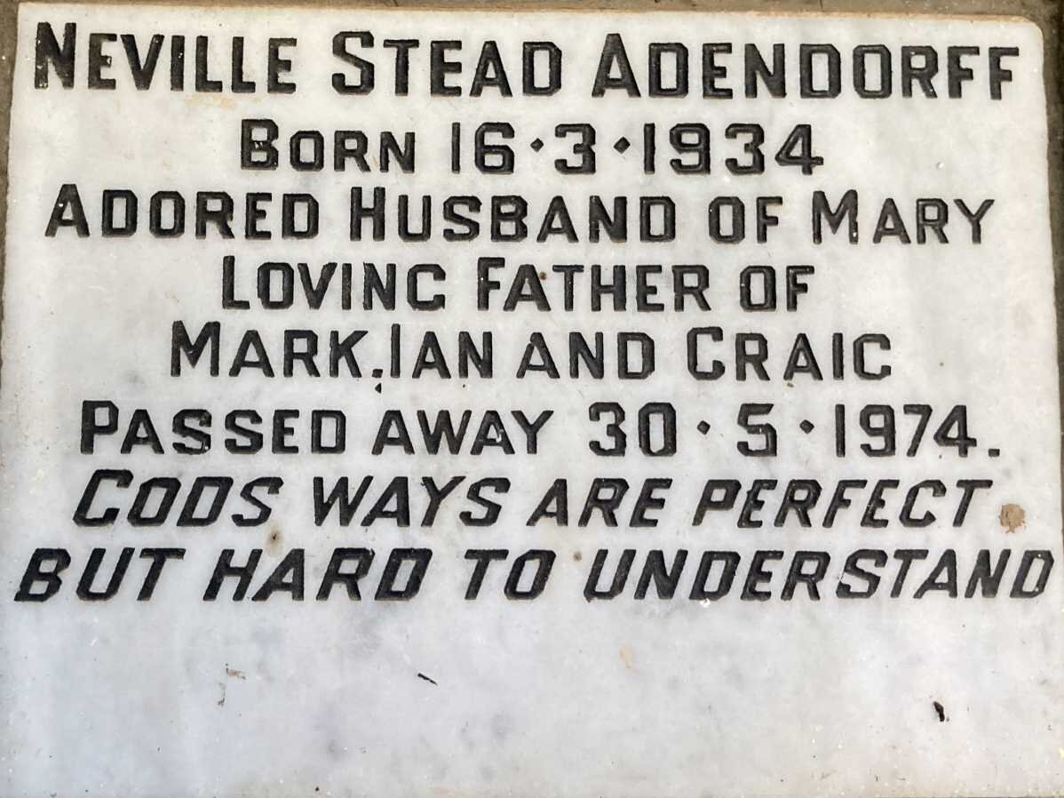ADENDORFF Neville Stead 1934-1974