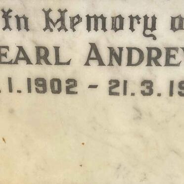 ANDREWS Pearl 1902-1963