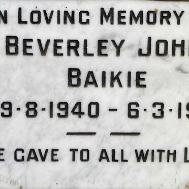 BAIKIE Beverly John 1940-1981