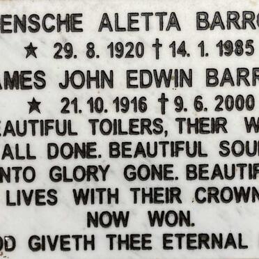 BARROW James John Edwin 1916-2000 & Rensche Aletta 1920-1985