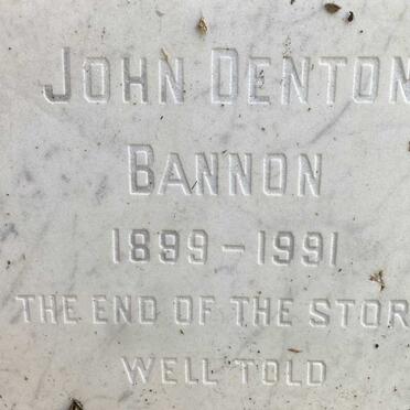 BANNON John Denton 1899-1991