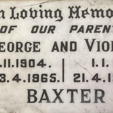 BAXTER George 1904-1965 & Violet 1912-1969