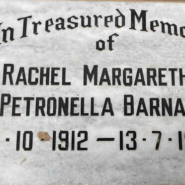 BARNARD Rachel Margaretha Petronella 1912-1985