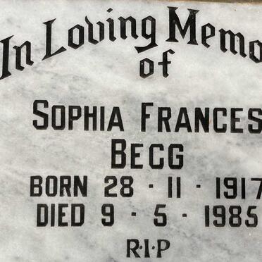 BECG Sophia Frances 1917-1985
