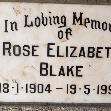 BLAKE Rose Elizabeth 1904-1992