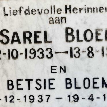 BLOEM Sarel 1933-1982 & Betsie 1937-1986